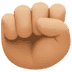 ✊🏼 raised fist: medium-light skin tone display on Facebook